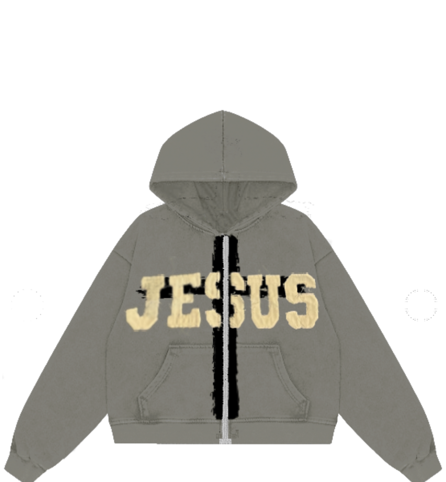 “Say His Name” JESUS Zip-Up Gray